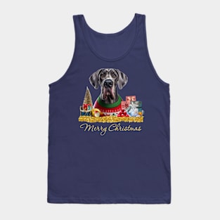 Merry Christmas Great Dane Tank Top